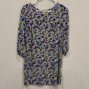 Old Navy, Floral Print Blue and Yellow Dress, size XS